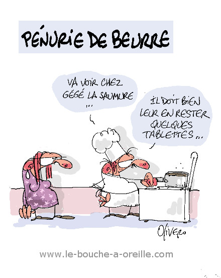 Pénurie de Beurre Olivero Dessin Humour Restaurant